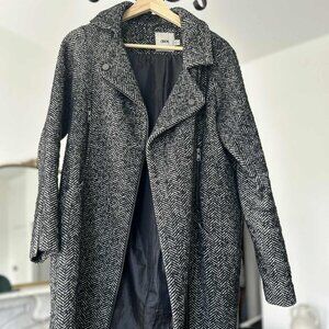 ASOS Herringbone Coat with Zip Detailing